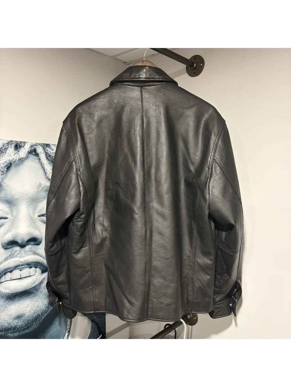 Kenneth Cole Reaction Men's Black Leather Jacket Medium